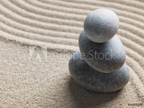 Zen stone in the sand - 900634955