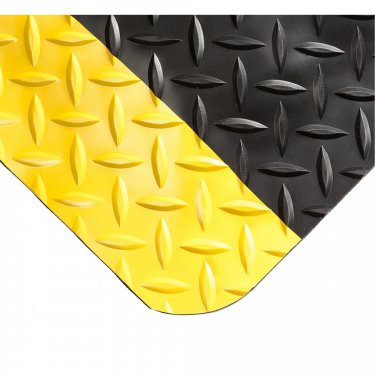 WEARWELL - 497.58X3X6BYL - Tapis Smart Diamond-Plate no 497 - 3' x 6' - Noir avec bordure jaune - Prix Unitaire