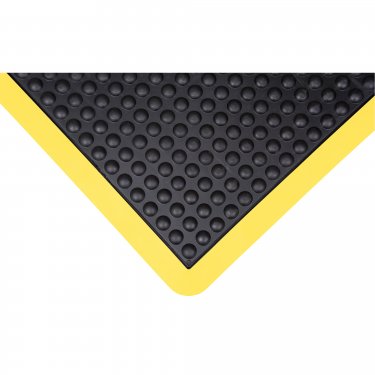 ZENITH - SDL862 - Tapis antifatigue à dômes - 3' x 4' - Noir - Bordure jaune - Prix unitaire