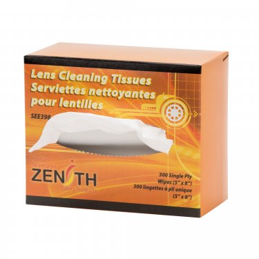 ZENITH - SEE398 - Serviettes nettoyantes pour lentilles - Boîte de 300 serviettes - Prix par boîte