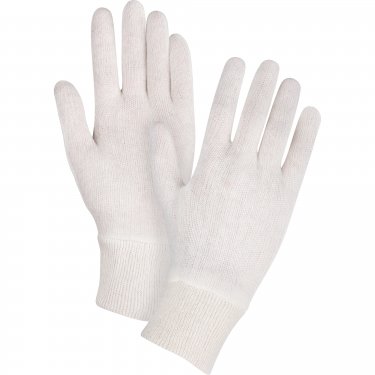 ZENITH - SEE790 - Gants d'inspection en poly/coton à poignet en tricot - Blanc - Homme - Prix par paire