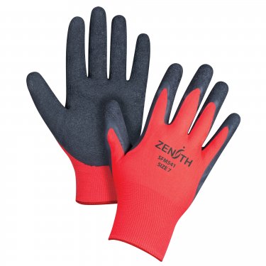 Zenith - SFM543 - Gants enduits de latex de caoutchouc naturel - Rouge/Noir - Large - Prix par paire