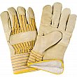 ZENITH - SR521 - Grain Cowhide Fitters Cotton Fleece-Lined Patch Palm Gloves - Beige - Large - Price per pair
