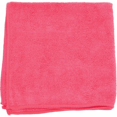 Hospeco - 2502-RED-DZ - MicroWorks® Standard Cloths - Microfibre - 16 x 16 - Red - Price per pack of 12