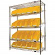 Kleton - RN663 - Slanted Wire 5 Shelf with Bins - 48 x 18 x 63 - Yellow Bins - Unit Price