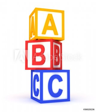 abc colorful cubes on white. - 900453065