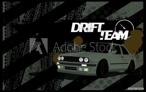 Abstract Car Background in Grunge Style. A Dirty Banner Template With a Car o... - 901153078