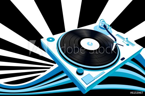 abstract design, turntable and rays - 900461240