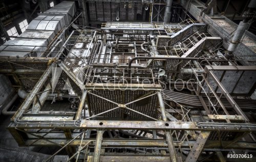 Abstract image of a metal staircase - 901144017