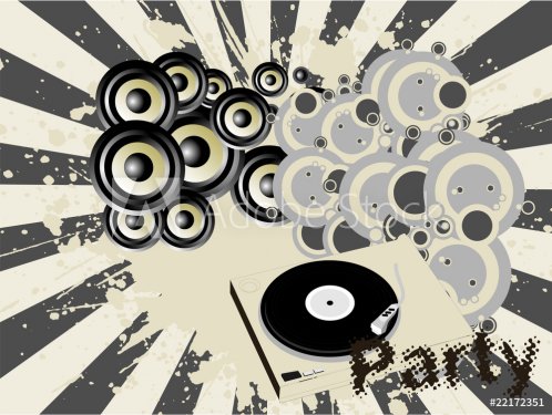 Abstract party vector illustration with turntable - 900485266