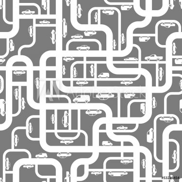 Abstract roads seamless pattern. Vector illustration.