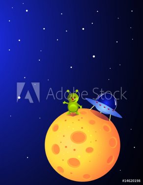 An alien landing on a planet