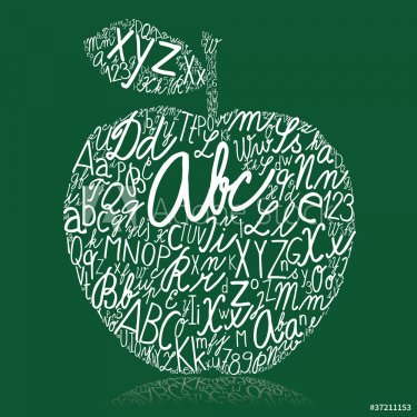 Apple made of alphabet letters - 900452917