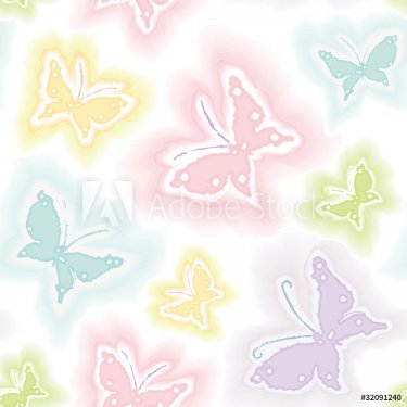 Background with butterflies in watercolor technique