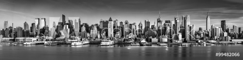 Black and white New York City panorama