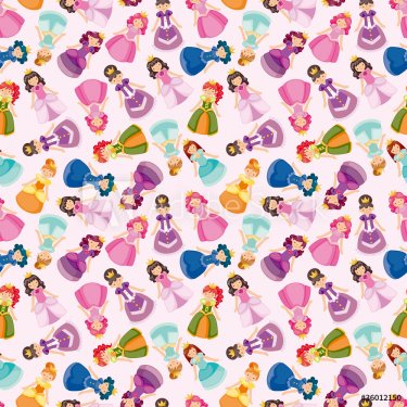 cartoon beautiful princess seamless pattern - 900469555