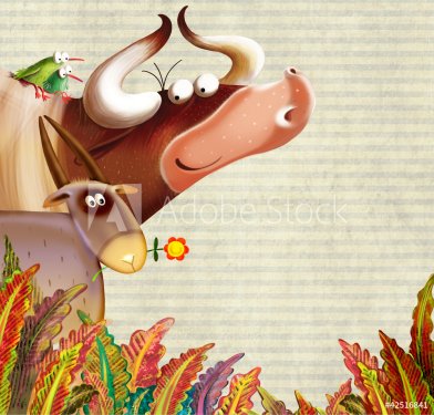 cartoon farm animals group/farm background - 900454257