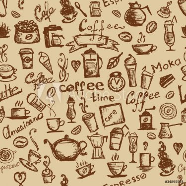 Coffee time, seamless background for your design - 900464136