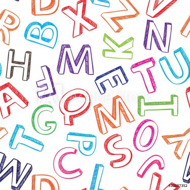 Colorful seamless alphabet background - 900453047