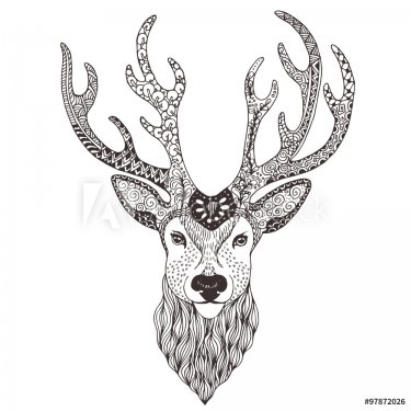 Deer head tattoo mehendi