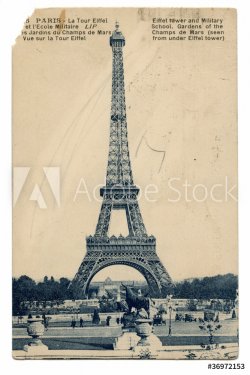 Eiffel Tower - vintage postcard