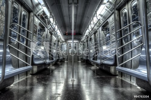 Empty subway cart in New York