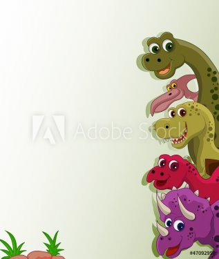 funny dinosaur cartoon set - 900949516