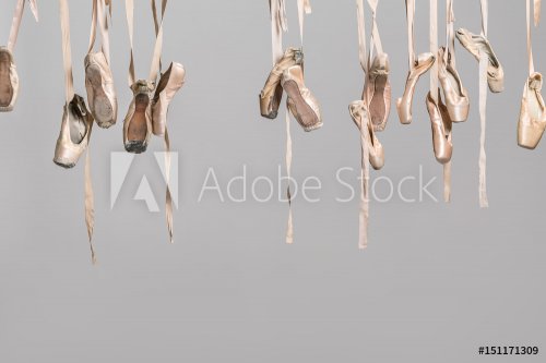 Hanging pointe shoes