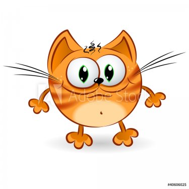 Happy cartoon ginger cat - 900458733