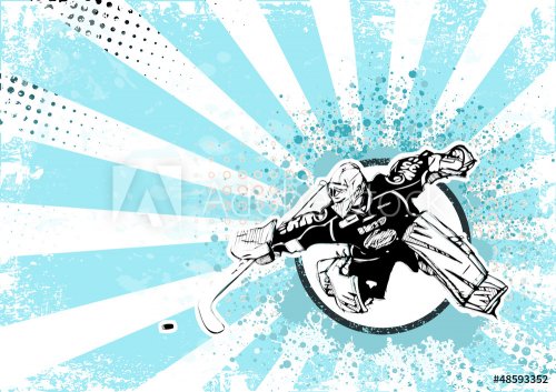 ice hockey retro poster background - 901143587