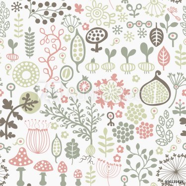 light seamless pattern with floral motif - 900461447