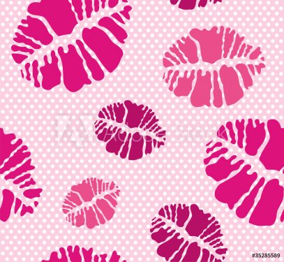 Lipstick kiss print seamless pattern - 900461734