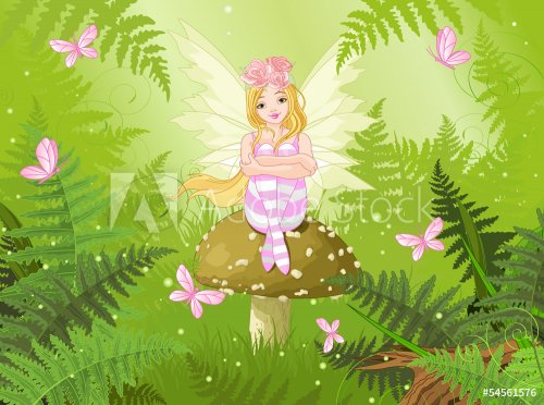 Magic fairy in forest - 901139752