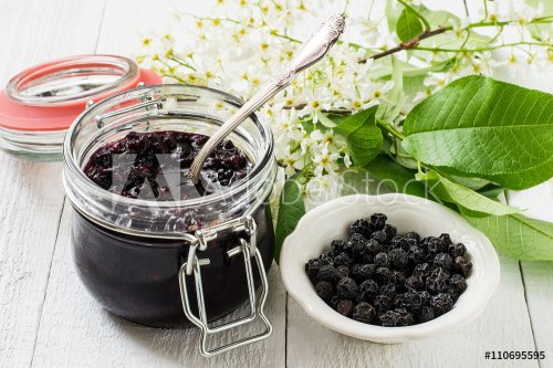 Medicinal plant - bird cherry (flowering branches and jam)