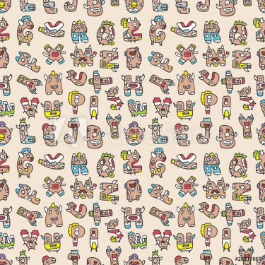 monster letters seamless pattern - 900452533