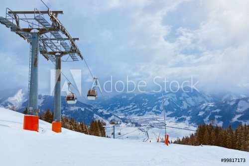 Mountains ski resort Zell-am-See Austria