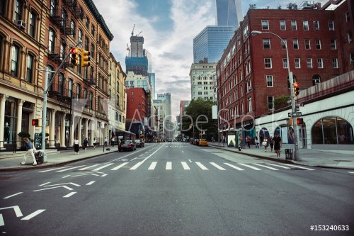 New York City street road in Manhattan at summer time. Urban big city life co... - 901153949