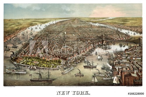 New York old aerial view. By Ferd Mayer & Sons. Publ. Geo. Degen, New York, 1873 - 901152173