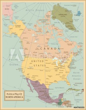 North America -highly detailed map.Layers used - 901149084