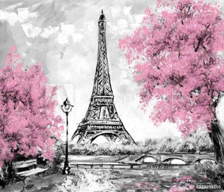 Oil Painting, Paris. european city landscape. France, Wallpaper, eiffel tower... - 901153803