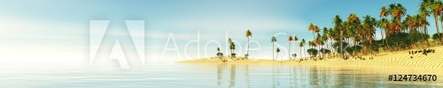 Panorama of tropical beach. an island in the ocean.
 - 901149866