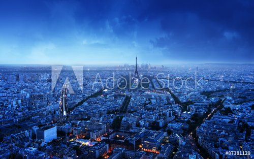 Paris skyline at sunset, France - 901154005