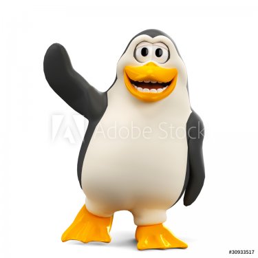 penguin happy waving