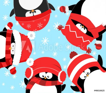Penguins Celebrating Christmas - 900882266