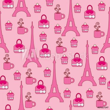 Pink bright wallpaper. Paris - 900459806
