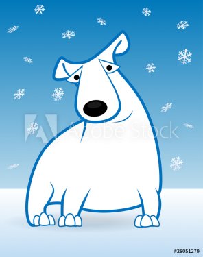 Polar bear and snowfall - 900488273