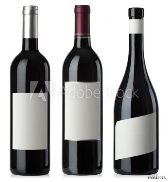 Red wine blank bottles with labels - 900093487