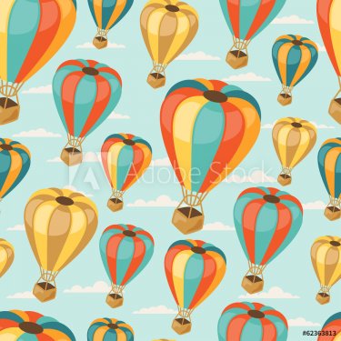 Retro seamless travel pattern of balloons. - 901149795
