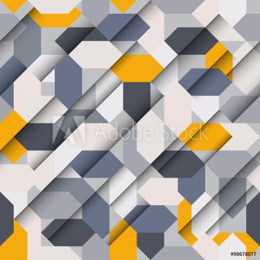 Seamless abstract paper geometric pattern - 901146282