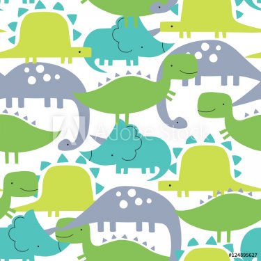 seamless colorful dinosaurs pattern vector illustration - 901148726